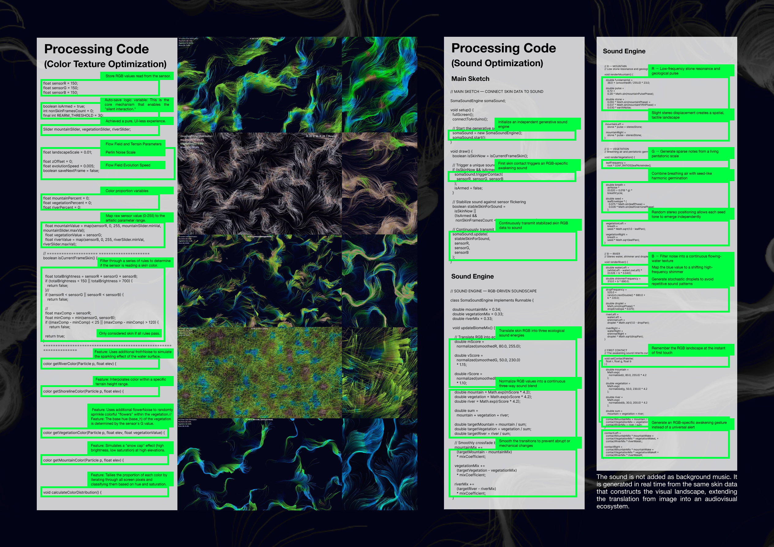 SOMA CHROMA colour texture and sound optimisation code iterations