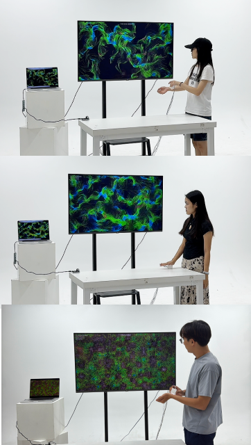 Three participants testing SOMA CHROMA